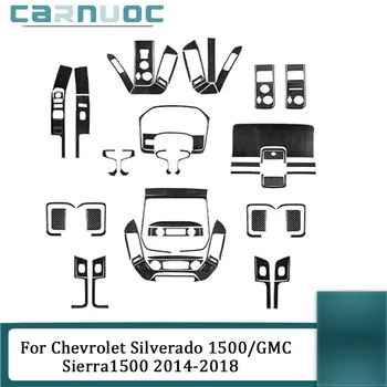 Chevrolet Silverado 1500 için/GMC Sierra 1500 2014-2018 Araba tasarım İç Aksesuarları Çeşitli Par Karbon Fiber Siyah Çıkartmalar - Görüntü 1  