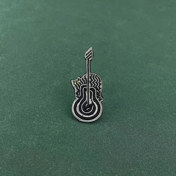 Hindistan İpek Metalik İplik Cannetille el nakışı Gitar Yama Rozeti Broş Pin Giysi Çantası Şapka Aplike Hediye Kız Takı - Görüntü 2  