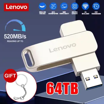 Lenovo 64TB Metal Kalem Sürücü Yüksek Kapasiteli USB flash sürücü 16TB 8TB Taşınabilir Depolama Bellek Sopa 4TB Taşınabilir Flash Disk İçin Ps5 - Görüntü 1  