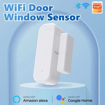 SMATRUL Tuya Akıllı WiFi Kapı Sensörü Kapı Açık / Kapalı Dedektörleri App Bildirim Uyarısı Güvenlik Alarmı Desteği Alexa Google Ev - Görüntü 2  