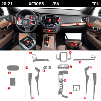 Tpu şeffaf film Volvo XC90 Araba İç Çıkartmalar Merkezi Kontrol Çıkış Hava Dişli Navigasyon Dashboard Kapı Pencere Paneli - Görüntü 1  