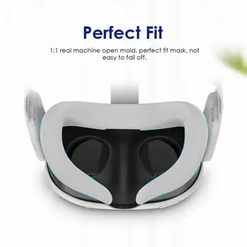 2023 Yeni VR yüz kapatma Ter Geçirmez Silikon Yastık VR Aksesuarları yüz kapatma İçin Uyumlu Meta Quest 3 VR oyun kulaklıkları - Görüntü 2  