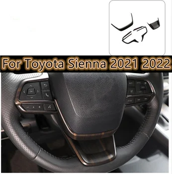 3 adet/takım Ahşap Tahıl İç direksiyon kılıfı Trim Araba Dekorasyon Toyota Sienna 2021 2022 İçin - Görüntü 1  