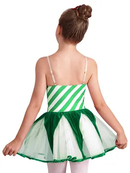 Noel Yeni Yıl Karnaval Parti Kıyafeti Çocuklar Noel Tatil Sahne Elf Kostüm Performans Giyim Kız Kaşkorse Prenses Elbise - Görüntü 2  