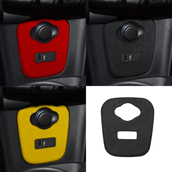 Çakmak USB Jack Delik panel dekorasyon Kapak Trim Sticker Çıkartması BMW Mını F55 F56 F57 2014-2020 Araba Aksesuarı Süet - Görüntü 1  