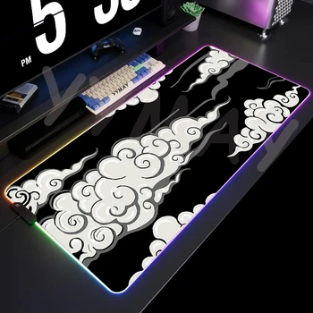 Büyük RGB Mouse Pad Bulut Oyun Mousepads LED Fare Mat Oyun Masası Paspaslar Kauçuk Masa Halı Arkadan Aydınlatmalı Masa Pedleri - Görüntü 2  