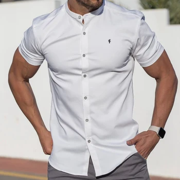 Erkek gömleği İş Tatil Yuvarlak Boyun Gömlek Baskılı Kısa Kollu Yaz Yeni Spor günlük t-Shirt Moda Erkek Giyim - Görüntü 1  