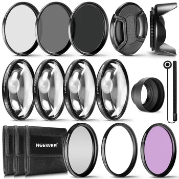 Neewer 58MM Komple Lens Filtre Aksesuar Kiti için 58MM Filtre Boyutu Lensler: UV CPL FLD filtre seti + Makro Yakın Çekim Seti + ND Filtre - Görüntü 1  