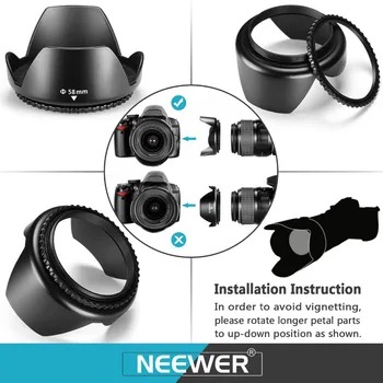 Neewer 58MM Komple Lens Filtre Aksesuar Kiti için 58MM Filtre Boyutu Lensler: UV CPL FLD filtre seti + Makro Yakın Çekim Seti + ND Filtre - Görüntü 2  