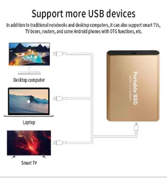 SSD 1 tb USB3. 1 Yüksek hızlı harici sabit disk 64 TB Katı Hal Sürücü 8 TB Taşınabilir Tip-C Kalem Sürücü 2 TB sabit disk Dizüstü PC İçin - Görüntü 2  