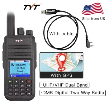 TYT MD-UV380 DMR Walkie Talkie Çift Bant UHF VHF 136-174 400-480MHz 25W Çift Zaman Dlot Telsiz Dijital DMR İki Yönlü Telsiz - Görüntü 2  