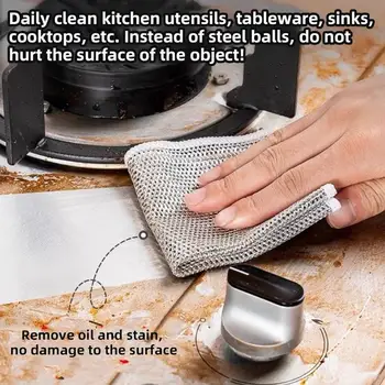 Yerden tasarruf sağlayan bulaşık havluları Tüy Bırakmayan çizilmez bulaşık havluları 10 Kullanımlık Mutfak Paçavra Islak Kuru Kullanım için Tel Bulaşık Yıkama Bezleri Tüy Bırakmayan - Görüntü 1  