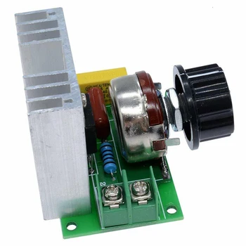 220V 4000W Yüksek Güç Voltaj Stabilizatörleri Hız Kontrol Elektronik Voltaj Regülatörü LED Dimmer Fan Termostatı - Görüntü 2  