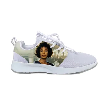 Sıcak Serin Moda Komik Yeni Yaz yüksek kaliteli ayakkabılar Beceriklilik rahat ayakkabılar Erkekler Kadınlar Whitney Houston Örgü spor ayakkabı - Görüntü 2  