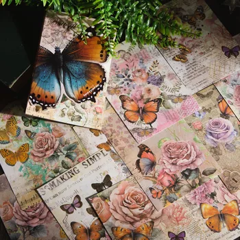 30 adet Büyük boy Kelebek Çiçek Malzeme Kağıt DIY Dekoratif Kolaj Malzeme Scrapbooking Malzemeleri Ofis Estetik - Görüntü 1  