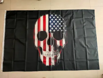 Amerikan Kafatası Ulusal Bayrak Herhangi Bir Boyut 3x5ft Uçan Afiş 100D Polyester Dekorasyon Jolly Roger - Görüntü 1  