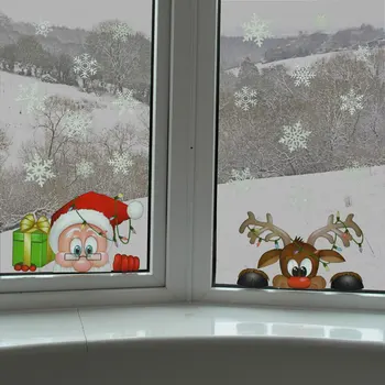 Noel Duvar Pencere Çıkartmaları Evlenmek Noel Dekorasyon Ev İçin Noel Süsler Noel Navidad Hediye Yeni Yıl Dekor 2023 - Görüntü 2  