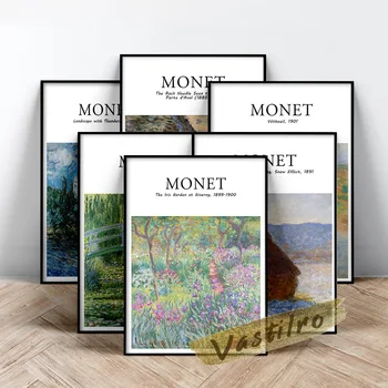 Claude Monet Sergi Posteri, Samanlık Sabah Kar Etkisi Sanatçının Bahçe At Giverny Yağlıboya, Monet Manzara Baskılar - Görüntü 1  