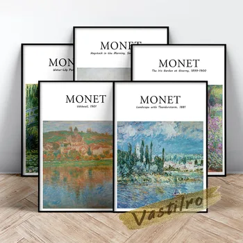 Claude Monet Sergi Posteri, Samanlık Sabah Kar Etkisi Sanatçının Bahçe At Giverny Yağlıboya, Monet Manzara Baskılar - Görüntü 2  