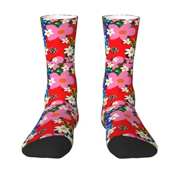 Soyut Hippi Çiçek Güç Desen erkek Mürettebat Çorap Unisex Eğlenceli İlkbahar Yaz Sonbahar Kış Elbise Çorap - Görüntü 1  