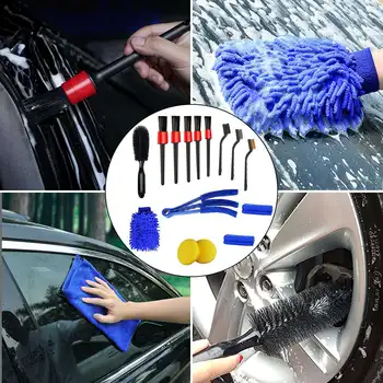 15 ADET Araba Detaylandırma Fırça Seti, Araba İç Temizleme Kiti İçerir Detay Fırçalar, tekerlek fırçası, Tekerlek Lastik Fırça Seti - Görüntü 1  