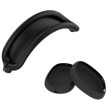1 Takım Kulaklık Aksesuarları Kulaklık Silikon Koruyucu Kılıf Çizilmeye Dayanıklı Kafa Bandı Airpods için Kapak Max (Siyah) - Görüntü 1  