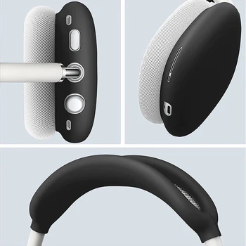 1 Takım Kulaklık Aksesuarları Kulaklık Silikon Koruyucu Kılıf Çizilmeye Dayanıklı Kafa Bandı Airpods için Kapak Max (Siyah) - Görüntü 2  