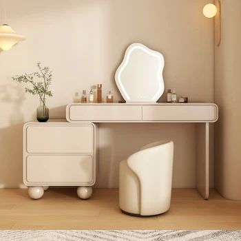 Salon Beyaz makyaj masası ışığı Ayna Mobil Dolaplar Lüks makyaj masası yatak Odası Comoda Pra Quarto Salon Mobilyaları - Görüntü 1  