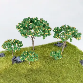 Çok boyutlu Minyatür Meyve Ağaçları DIY Peri Bahçe Gerçekçi Sahne Modeli Savaş Oyunu Dekorasyon Aksesuarları Simülasyon Ağacı Heykelcik - Görüntü 1  