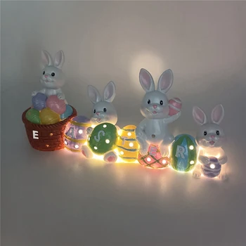 Paskalya tavşanı Tavşan Süslemeleri Yatak Odası İçin Sevimli 2D paskalya yumurtası Tavşan Tavşan Parti Centerpiece Kesikler TV Dolabı Dayanıklı - Görüntü 2  