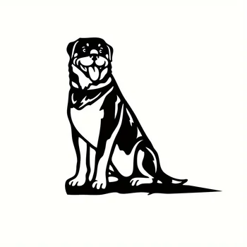1 adet, Metal Rottweiler Siluet Yavru Köpek İşareti Kesme Rustik Açık Ev ve Bahçe Dekor Eve Taşınma Hediye Köpek Severler İçin - Görüntü 2  