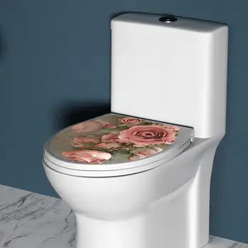 Tuvalet kapak Çıkartmalar Su Geçirmez Tarzı Kendinden Yapışkanlı Çiçek Tuvalet Kapağı Çıkartmaları Tuvalet Dekor Tuvalet WC Banyo Tuvalet - Görüntü 1  
