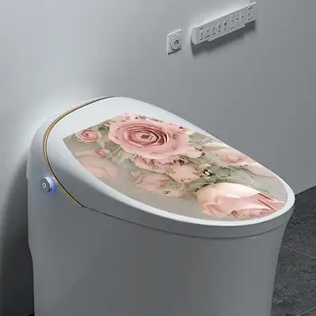 Tuvalet kapak Çıkartmalar Su Geçirmez Tarzı Kendinden Yapışkanlı Çiçek Tuvalet Kapağı Çıkartmaları Tuvalet Dekor Tuvalet WC Banyo Tuvalet - Görüntü 2  