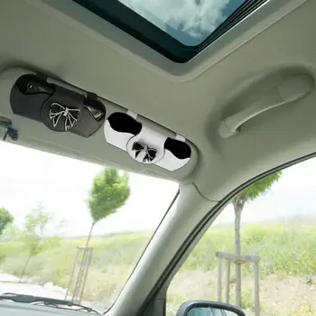 Güneş gözlüğü araba için tutucu Evrensel Deri Manyetik Araba Güneş Gözlüğü Tutucu Gözlük Koruyucu saklama kutusu Araba Güneşlik İçin Araç - Görüntü 2  