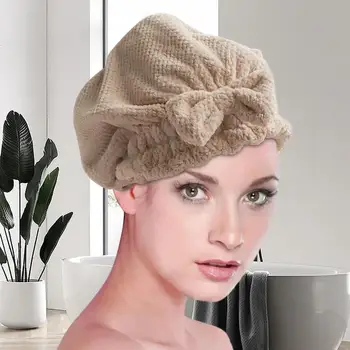 Hızlı Saç Kurutma banyo havlusu Spa İlmek sarma havlusu Kap Banyo Aksesuarları Bonnets Kadınlar İçin Tasarımcı Duş Başlığı - Görüntü 2  