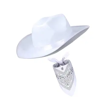Cadılar Bayramı yürüyüş Cosplay için kovboy şapkası ve bandana kare saç atkı - Görüntü 2  