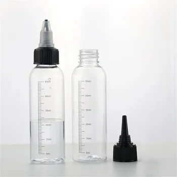 Şeffaf Plastik Mezun Şişeler Büküm Kapağı Seyahat Doldurulabilir sıkılabilir şişeler Sıvı Saç Boyası Kabı 30/60/100/120/250ml - Görüntü 2  