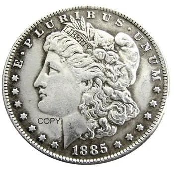 ABD 1885-CC Morgan Dolar Gümüş Kaplama Kopya Para - Görüntü 1  