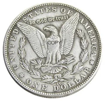 ABD 1885-CC Morgan Dolar Gümüş Kaplama Kopya Para - Görüntü 2  
