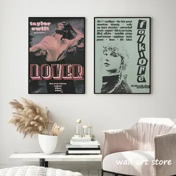 Modern Taylor-Swift Hit Müzik Posteri Klasik Serisi Albümü Sevgilisi Tuval Boyama HD Baskı Duvar sanat resmi Oturma Odası Ev Dekor - Görüntü 2  