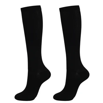 Naylon Kompresyon Çorapları Erkekler Kadınlar İçin Streç Basınçlı Varisli Damar Çorap Ağrı Kesici Yüksek Destek Düz Renk Çorap - Görüntü 2  