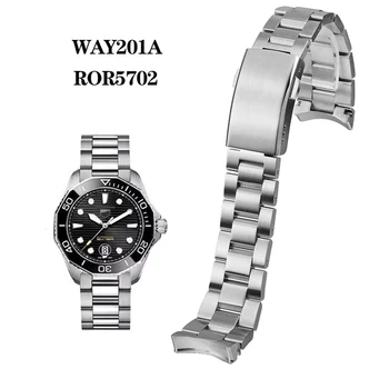 Katı Paslanmaz Çelik Watchband TAG HEUER Yarış 300 Serisi WAY201A WAY211 ROR5702 ABA0927 Kavisli Uç Kayışı 20.5 mm 21.5 mm - Görüntü 1  