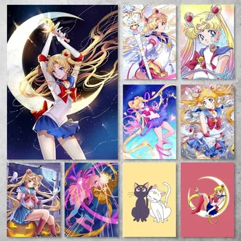 S-Sailor Anime Ay Kız POSTERİ Posteri Baskılar Duvar Resimleri Oturma Odası Ev Dekorasyon Küçük - Görüntü 1  