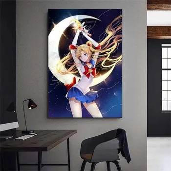S-Sailor Anime Ay Kız POSTERİ Posteri Baskılar Duvar Resimleri Oturma Odası Ev Dekorasyon Küçük - Görüntü 2  