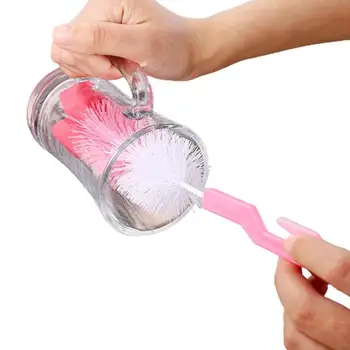 Bebek şişe fırçası Sünger Kafa şişe fırçası es Temizlik İçin Temizleme Fırçaları Mutfak Malzemeleri Bebek Şişeleri İçin Su Şişeleri - Görüntü 1  