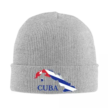 Küba Küba Harita Bayrağı Kaput Şapka Sokak örgü şapka Erkekler Kadınlar İçin Sıcak Kış Skullies Beanies Caps - Görüntü 1  