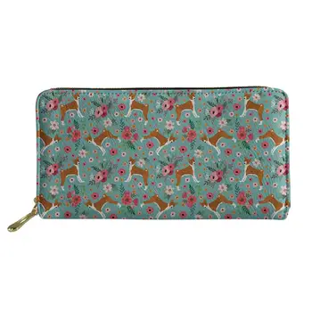Yeşil Çiçek Desen Uzun Cüzdan Fermuarlı Telefon çantası kart tutucu Bayanlar Debriyaj Çanta Carteira Çanta Notecase 2019 - Görüntü 2  