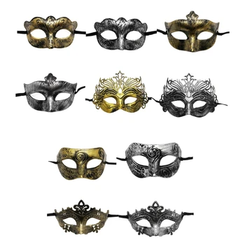 Metalik Maskeli Balo Maskesi Yarım Yüz Vintage Göz Maskeleri Cosplay Maskeleri Kostüm Cadılar Bayramı Göz Maskesi Ölüm Giyinmek Aksesuarları au18 22 - Görüntü 1  