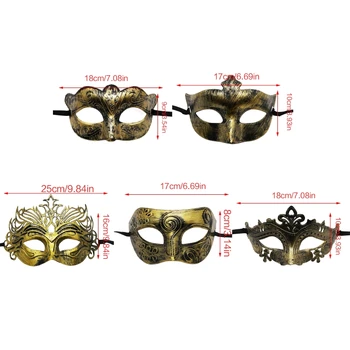 Metalik Maskeli Balo Maskesi Yarım Yüz Vintage Göz Maskeleri Cosplay Maskeleri Kostüm Cadılar Bayramı Göz Maskesi Ölüm Giyinmek Aksesuarları au18 22 - Görüntü 2  