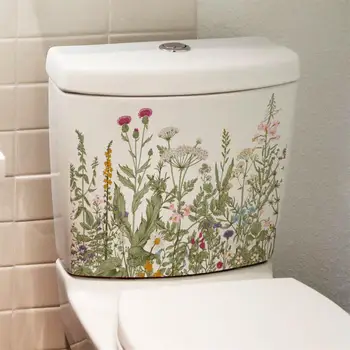 1 ~ 8 ADET Çeşitli Yeşil Bitkiler Çiçekler Duvar Sticker Banyo Tuvalet Dekor Çıkartmaları Oturma oda dolabı Ev Dekorasyon Kendinden Yapışkanlı - Görüntü 2  